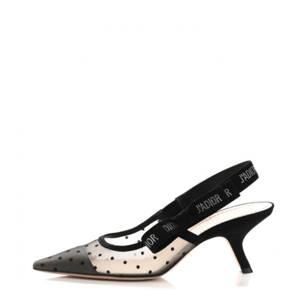 Christian Dior Mesh Plumetis Crystal J'Adior Slingback